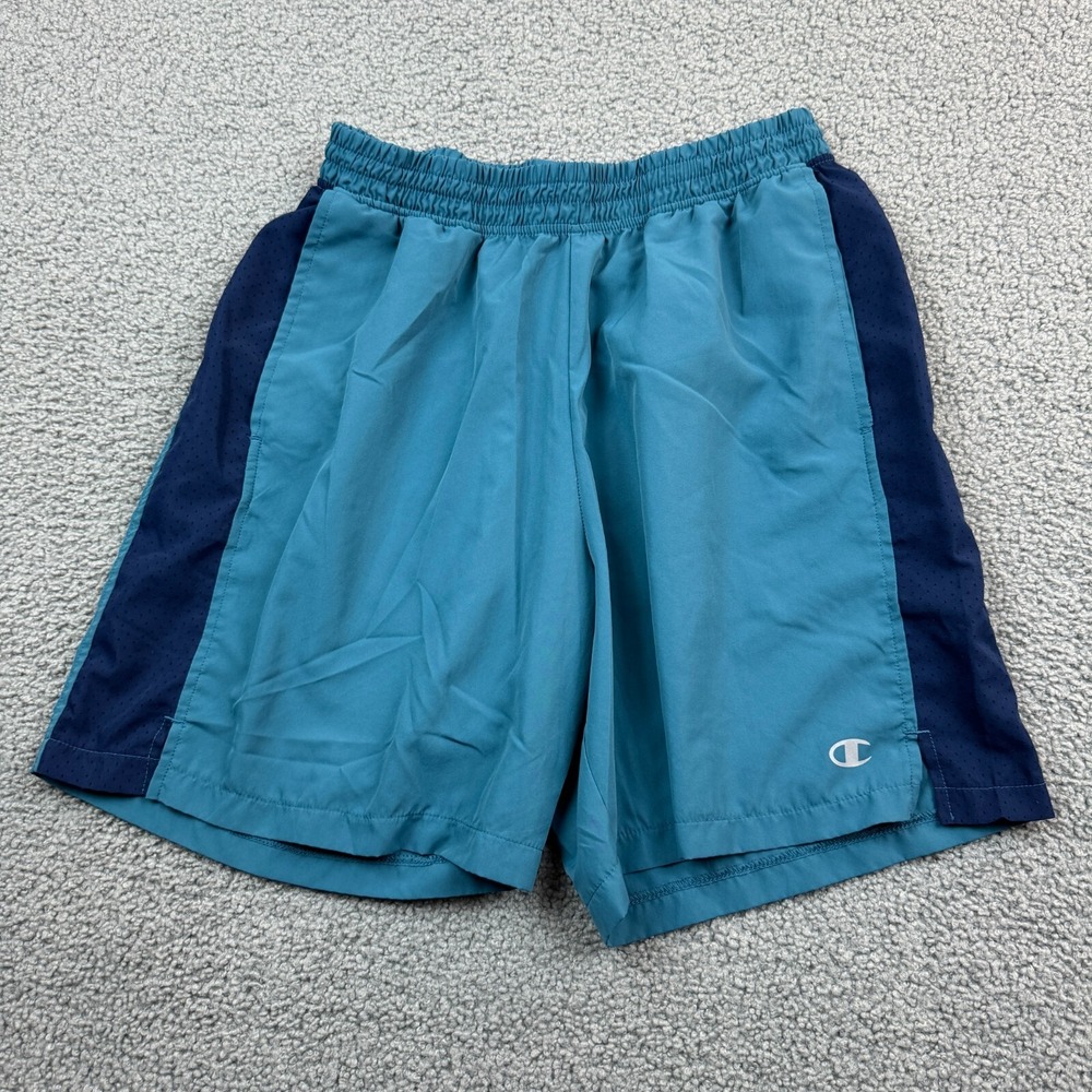 Champion Shorts Mens Medium Blue Drawstring Elastic Waist Athletic Runing Active